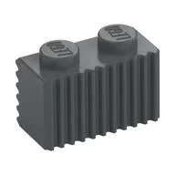 Brick Special 1 x 2 with Grille, Dark Bluish Gray