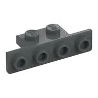 Bracket 1 x 2 - 1 x 4 [Rounded Corners at Bottom, Square Corners at Top], Dark Bluish Gray