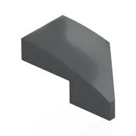 Brick Wedged, Curved 2 x 1 with Stud Notch Left, Dark Bluish Gray