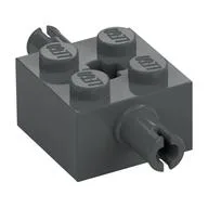 Brick Special 2 x 2 with 2 Pins and Axle Hole, Dark Bluish Gray