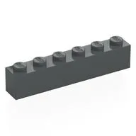 Brick 1 x 6, Dark Bluish Gray