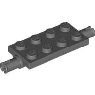 Plate Special 2 x 4 with Pins, Dark Bluish Gray