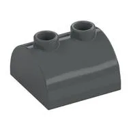 Brick Curved 2 x 2, Two Top Studs, Dark Bluish Gray