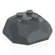 Rock Boulder 4 x 4, Top, Dark Bluish Gray