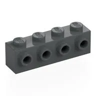 Brick Special 1 x 4 with 4 Studs on One Side, Dark Bluish Gray