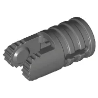 Hinge Cylinder 1 x 2 Locking with 2 Click Fingers and Axle Hole, 9 Teeth, Dark Bluish Gray