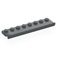 Plate Special 2 x 8 with Door Rail, Dark Bluish Gray