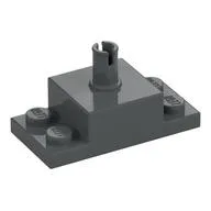 Brick Special 2 x 4, with 2 x 2 Brick with Top Pin and 1 x 2 Side Plates, Dark Bluish Gray
