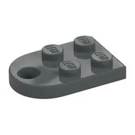 Plate Special 3 x 2 with Rounded End, Hole, Dark Bluish Gray