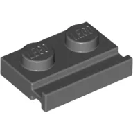 Plate Special 1 x 2 with Door Rail, Dark Bluish Gray