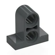 Technic Pin Connector Plate 1 x 2 x 1 2/3 [Two Holes On Top], Dark Bluish Gray