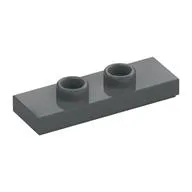 Plate Special 1 x 3 with 2 Studs with Groove and Inside Stud Holder (Jumper), Dark Bluish Gray