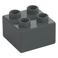 Duplo Brick 2 x 2, Dark Bluish Gray