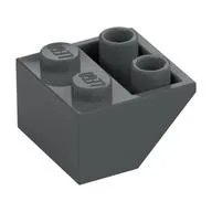 Brick Sloped Inverted 45° 2 x 2 [Ovoid Bottom Pin, Bar-sized Stud Holes], Dark Bluish Gray