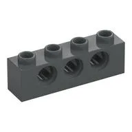 Technic Brick 1 x 4 [3 Pin Holes], Dark Bluish Gray