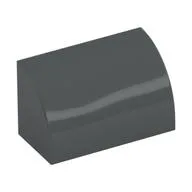 Brick Curved 1 x 2 x 1 No Studs, Dark Bluish Gray