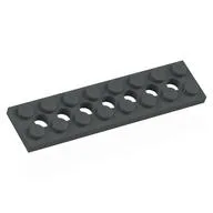 Technic Plate 2 x 8 [7 Holes], Dark Bluish Gray