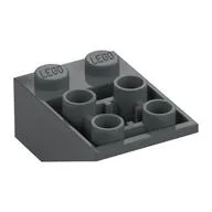 Brick Sloped Inverted 33° 3 x 2, Connections between Studs, Ovoid Bottom Pin, Dark Bluish Gray