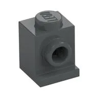 Brick Special 1 x 1 with Headlight, Dark Bluish Gray