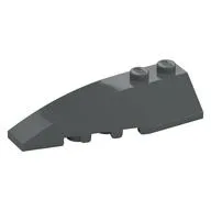 Brick Wedged, Curved 6 x 2 Left, Inner Ridges, Dark Bluish Gray