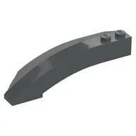Brick Wedged, Curved 8 x 3 x 2 Open Right, Dark Bluish Gray
