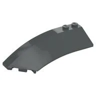 Brick Wedged, Curved 8 x 3 x 2 Open Left, Dark Bluish Gray