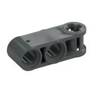 Technic Axle and Pin Connector Perpendicular 3L with 2 Pin Holes, Dark Bluish Gray