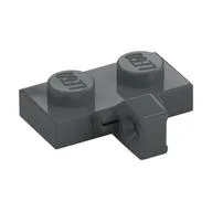 Hinge Plate 1 x 2 Locking with 1 Finger on Side, with Groove, Dark Bluish Gray