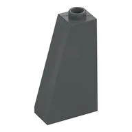 Brick Sloped 75° 2 x 1 x 3 with Hollow Stud, Dark Bluish Gray