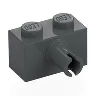 Brick Special 1 x 2 with Pin - Bottom Stud Holder, Dark Bluish Gray