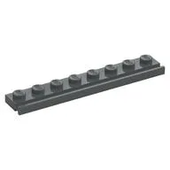 Plate Special 1 x 8 with Door Rail, Dark Bluish Gray