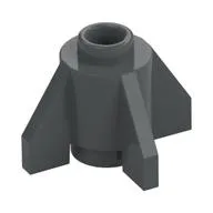 Brick Round 1 x 1 with Fins, Open Stud, Dark Bluish Gray