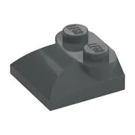 Brick Curved 2 x 2 x 2/3 Two Studs and Curved Slope End, Dark Bluish Gray
