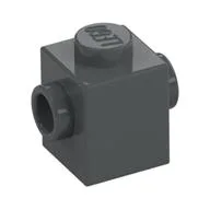 Brick Special 1 x 1 with Studs on 2 Sides, Dark Bluish Gray