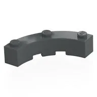 Brick Round Corner 4 x 4 Macaroni Wide with 3 Studs, Dark Bluish Gray