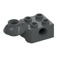 Technic Brick Special 2 x 2 with Pin Hole, Rotation Joint Ball Half [Horizontal Top], Dark Bluish Gray