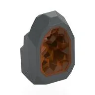 Geode / Rock with Trans-Orange Crystal, Dark Bluish Gray