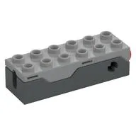 Launcher, Brick Special 2 x 6 Spring Shooter with Light Bluish Gray Top, Dark Bluish Gray