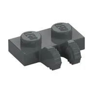 Hinge Plate 1 x 2 Locking with 2 Fingers on Side, 7 Teeth, Dark Bluish Gray