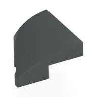 Brick Wedged, Curved 2 x 2 with Stud Notch Right, Dark Bluish Gray
