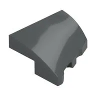 Brick Wedged, Curved 2 x 2 with Stud Notch Left, Dark Bluish Gray