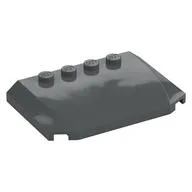 Brick Wedged, Curved Triple 4 x 6 x 2/3 with 4 Studs, Dark Bluish Gray