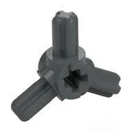 Technic Axle Connector Hub with 3 Axles at 120°, Dark Bluish Gray