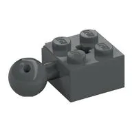 Technic Brick Special 2 x 2 with Ball and Axle Hole, with 6 Holes in Ball, Dark Bluish Gray