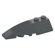 Brick Wedged, Curved 6 x 2 Left, Smooth Inner Walls, Dark Bluish Gray
