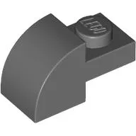 Brick Curved 1 x 2 x 1 with Curved Top, Dark Bluish Gray