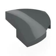 Brick Round Corner, Curved 2 x 2 x 2/3 Quarter Circle With 1 x 1 Bottom Cutout, Dark Bluish Gray