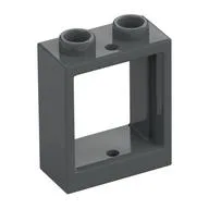 Window 1 x 2 x 2 Flat Front, Dark Bluish Gray
