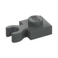Plate Special 1 x 1 with Clip Vertical [Thick Open O Clip], Dark Bluish Gray