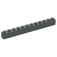 Brick 1 x 12, Dark Bluish Gray